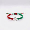 Moroccan Flag Bracelet with Silver Star
