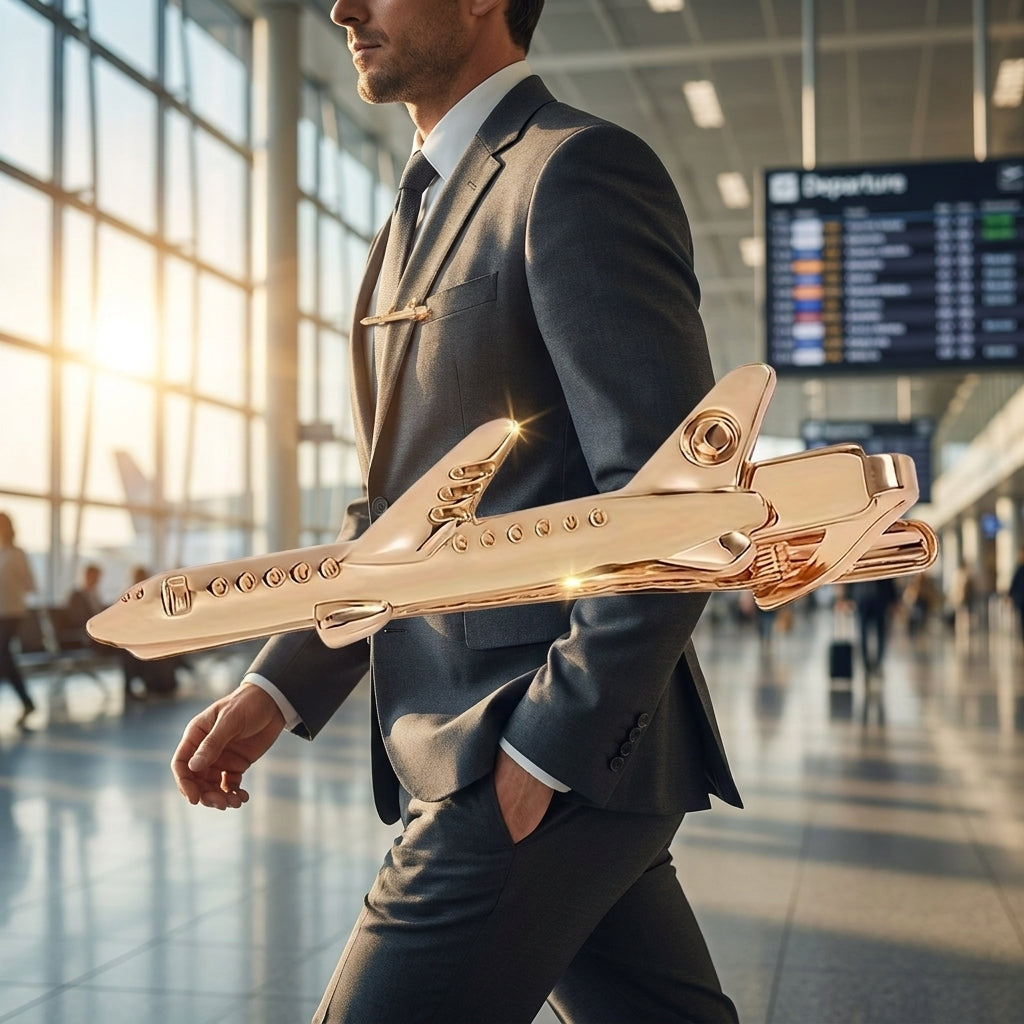 Airplane Tie Clip – Rose Gold