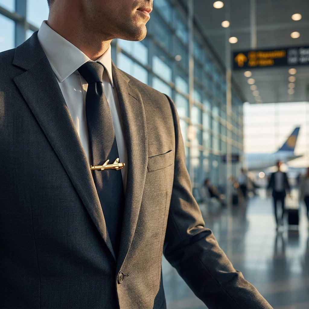 Airplane Tie Clip – Rose Gold