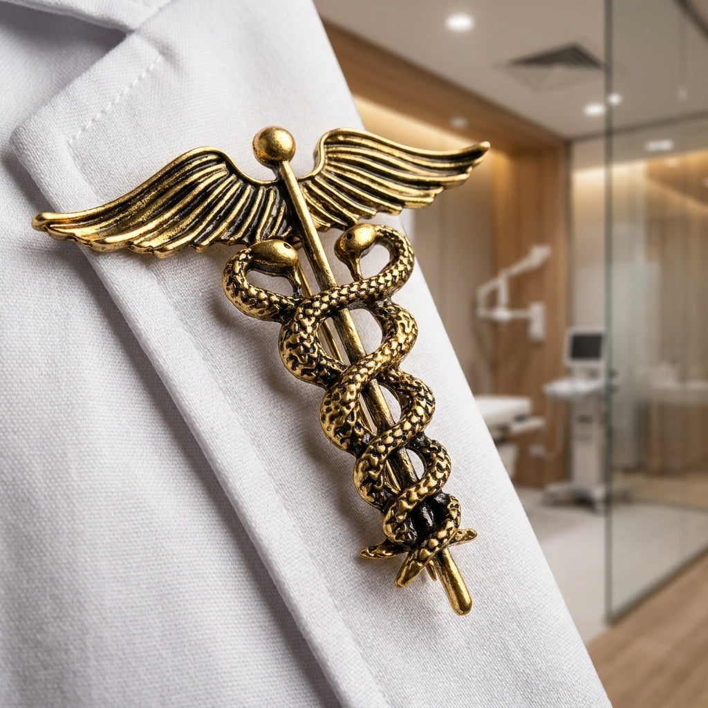 Broche Caducée Médicale Vintage – Cadeau Médecin & Infirmière