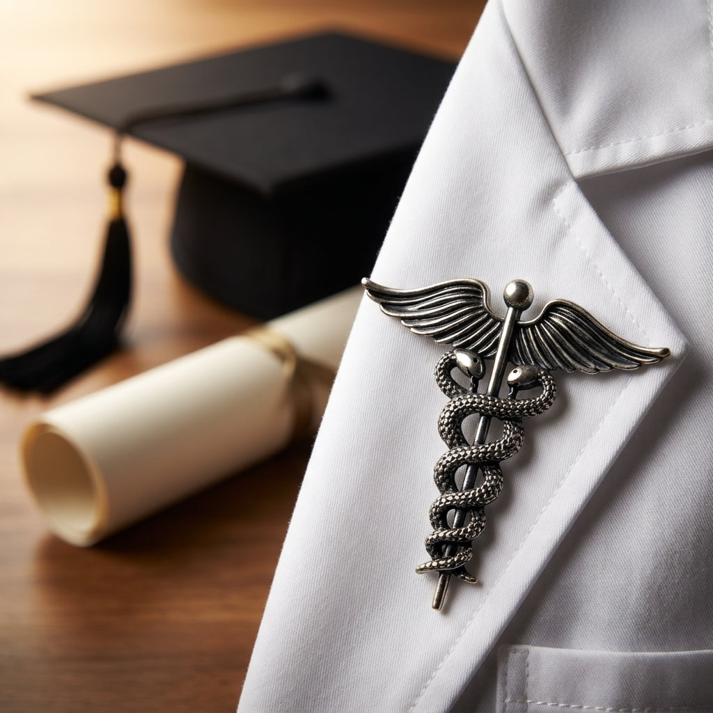 Broche Caducée Médicale Vintage – Cadeau Médecin & Infirmière